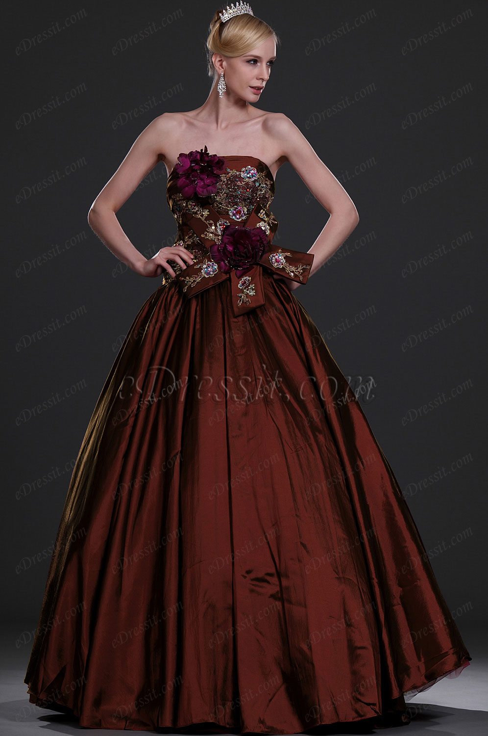 New Alluring Strapless Prom Gown