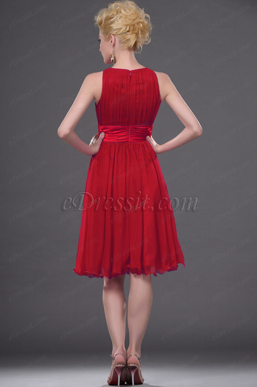 Clearance Sale !  Red Cocktail Dress--Size UK10
