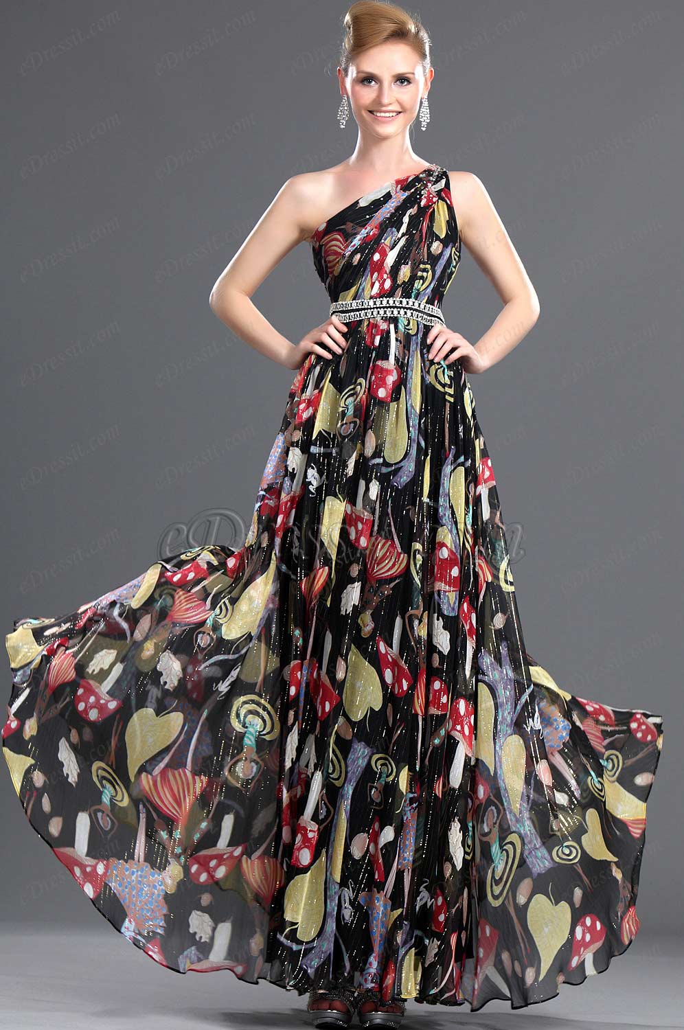 Bretelle Seule 100% Soie Robe de Soirée