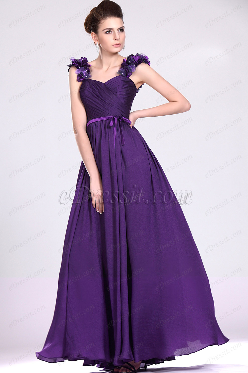 New Elegant Purple Evening Dress