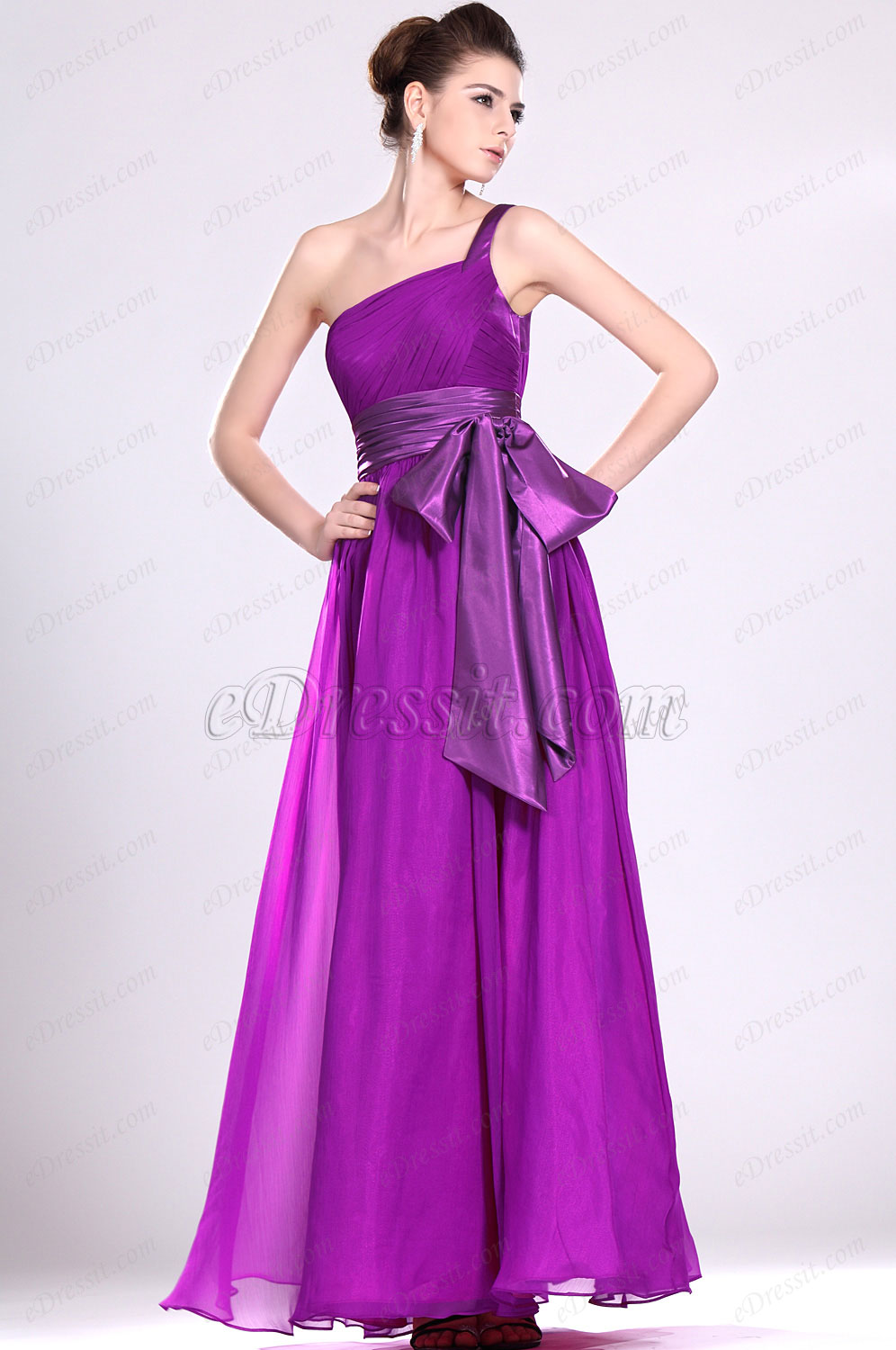 New Stylish One Shoulder Evening Dress