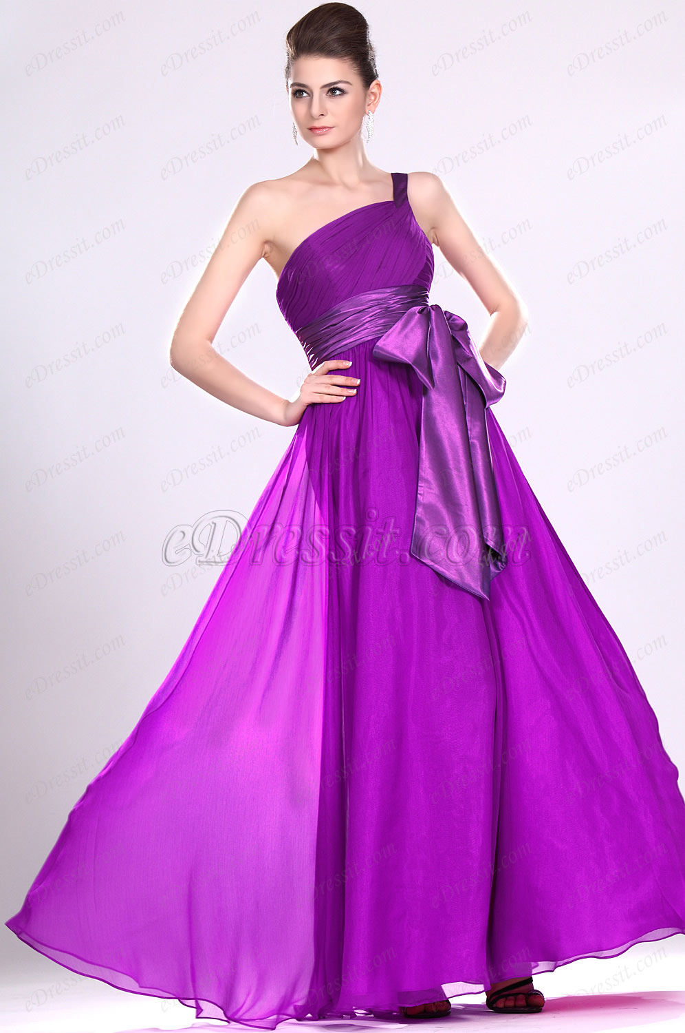 New Stylish One Shoulder Evening Dress