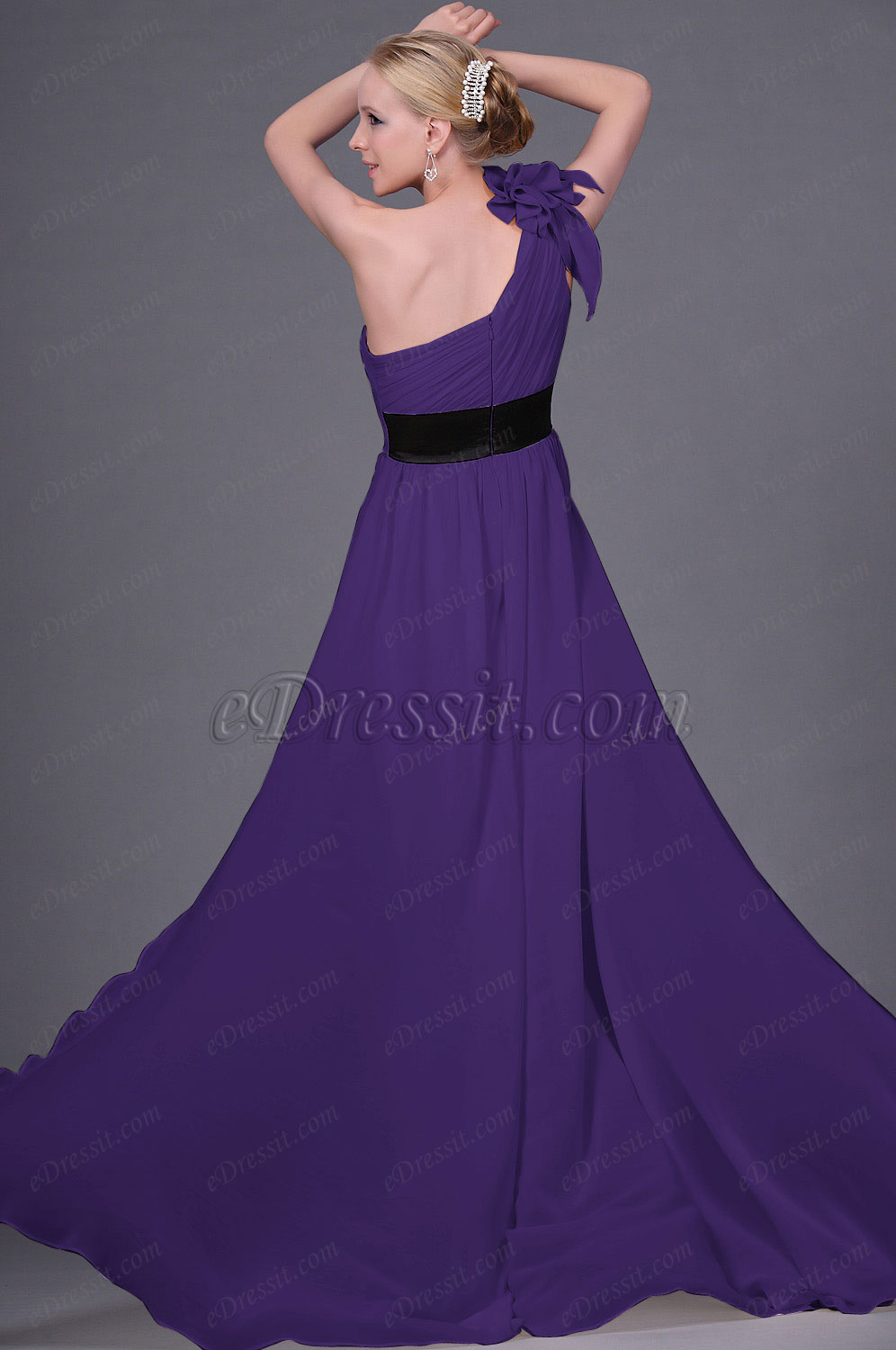 Clerance Sale !  Purple Evening Dress--Size UK10