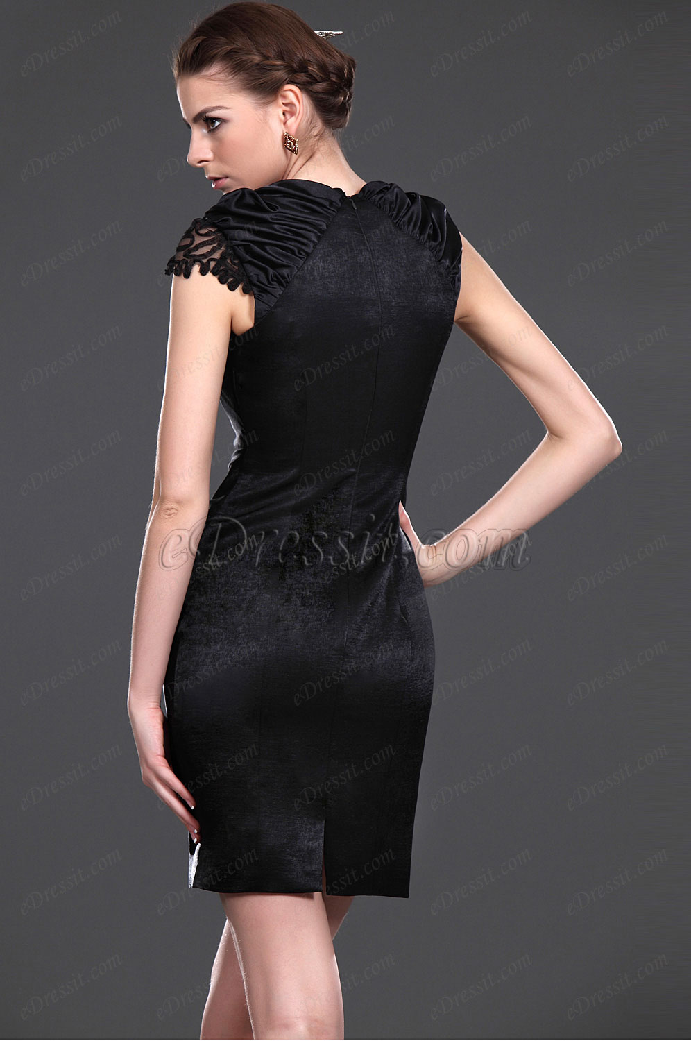 New Elegant Black Fitted Mother of the Bride Dress