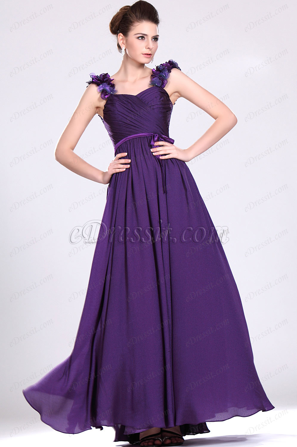 New Elegant Purple Evening Dress