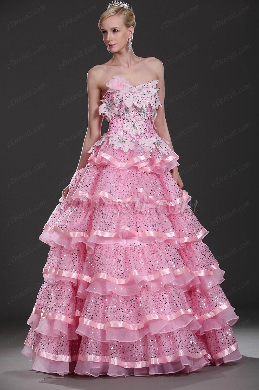 Новое розовое  вечернее платье без бретелек