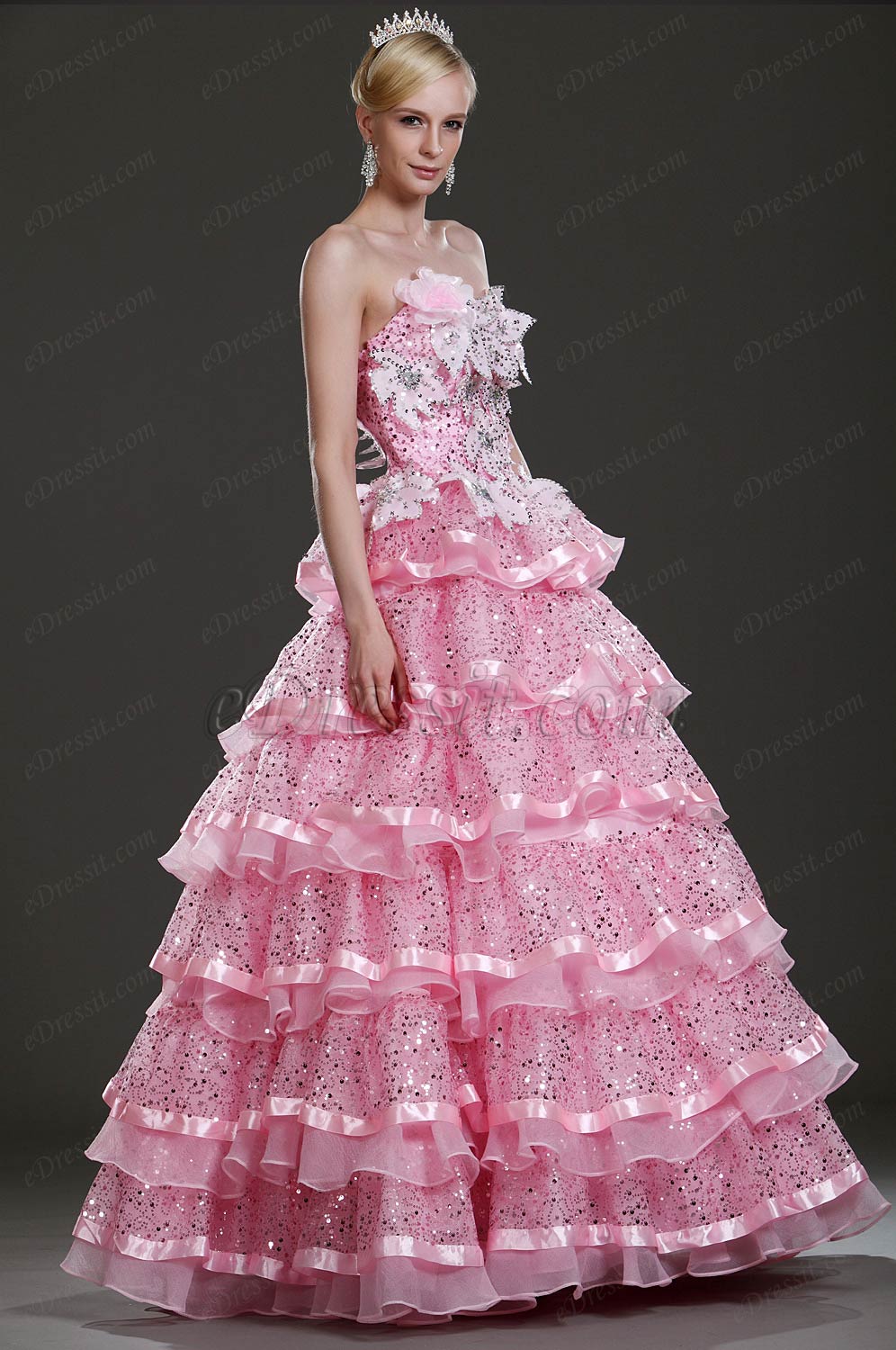 Новое розовое  вечернее платье без бретелек