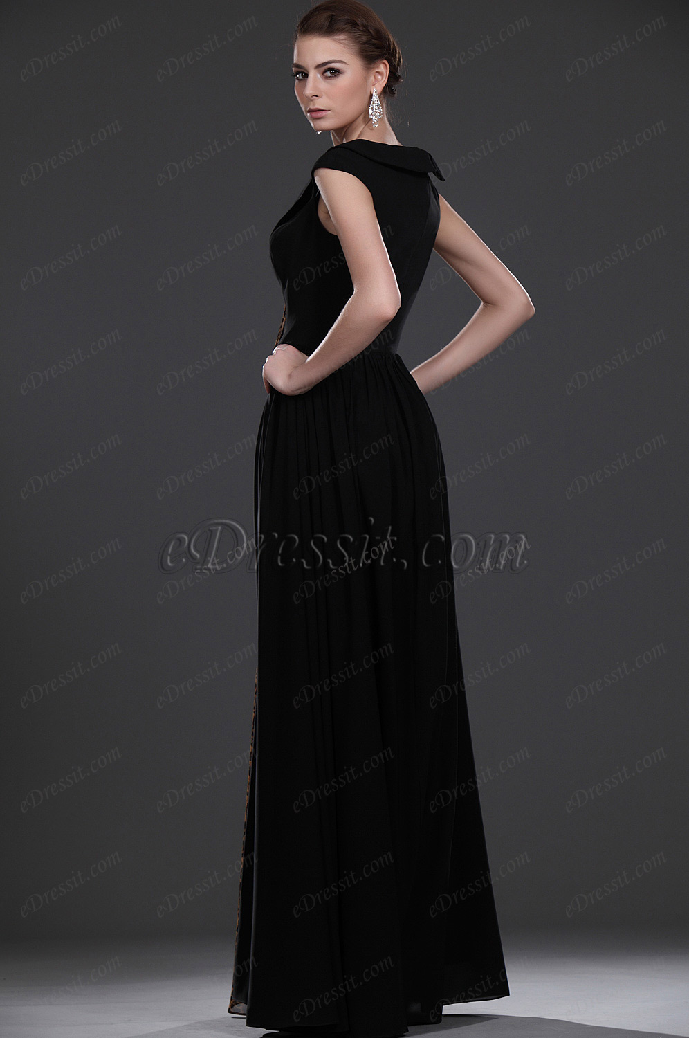 Neu Elegant Schwarz Kleid für Braut's Mutter