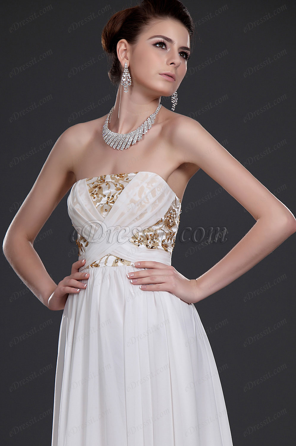 New Elegant Strapless Evening Dress