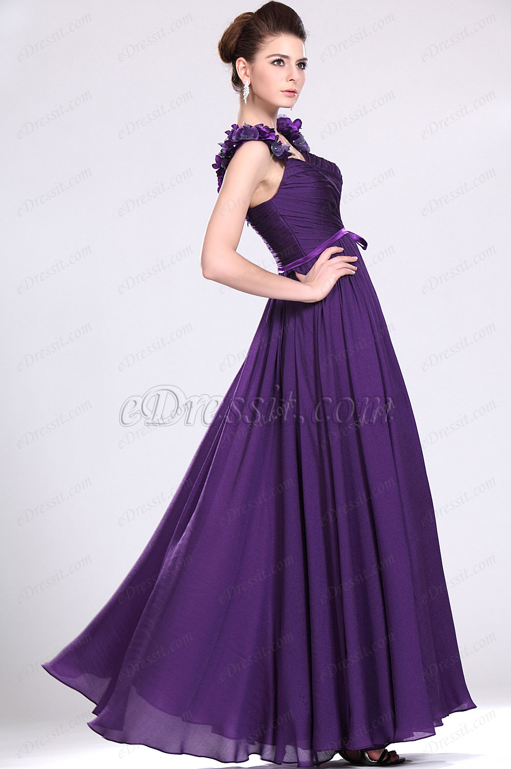 New Elegant Purple Evening Dress