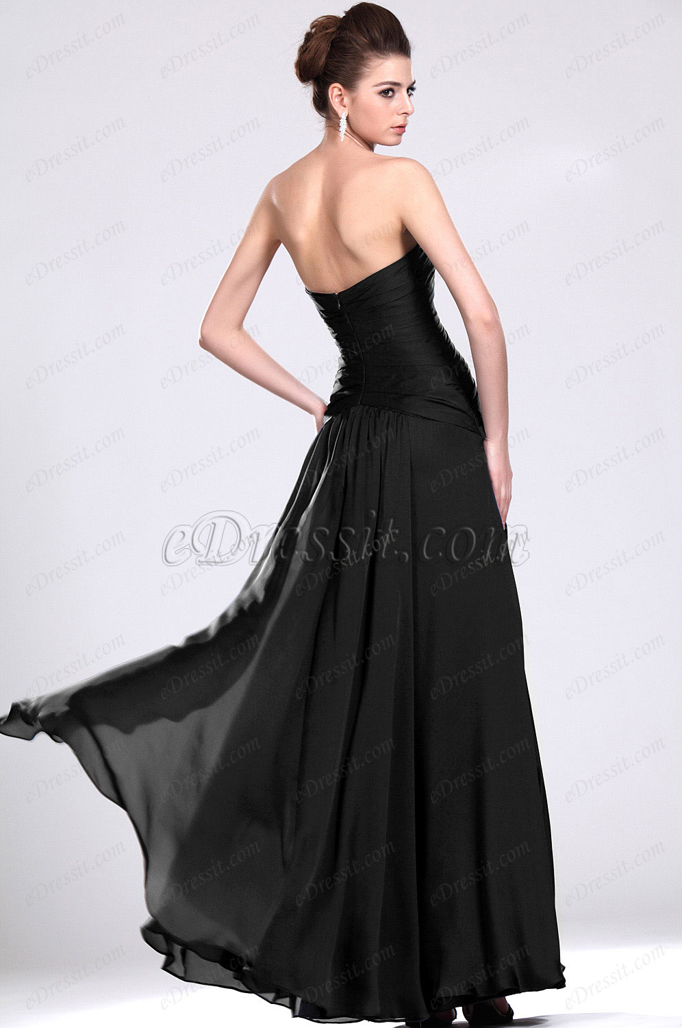 Clearance Sale!  Black Strapless Evening Dress--Size UK16