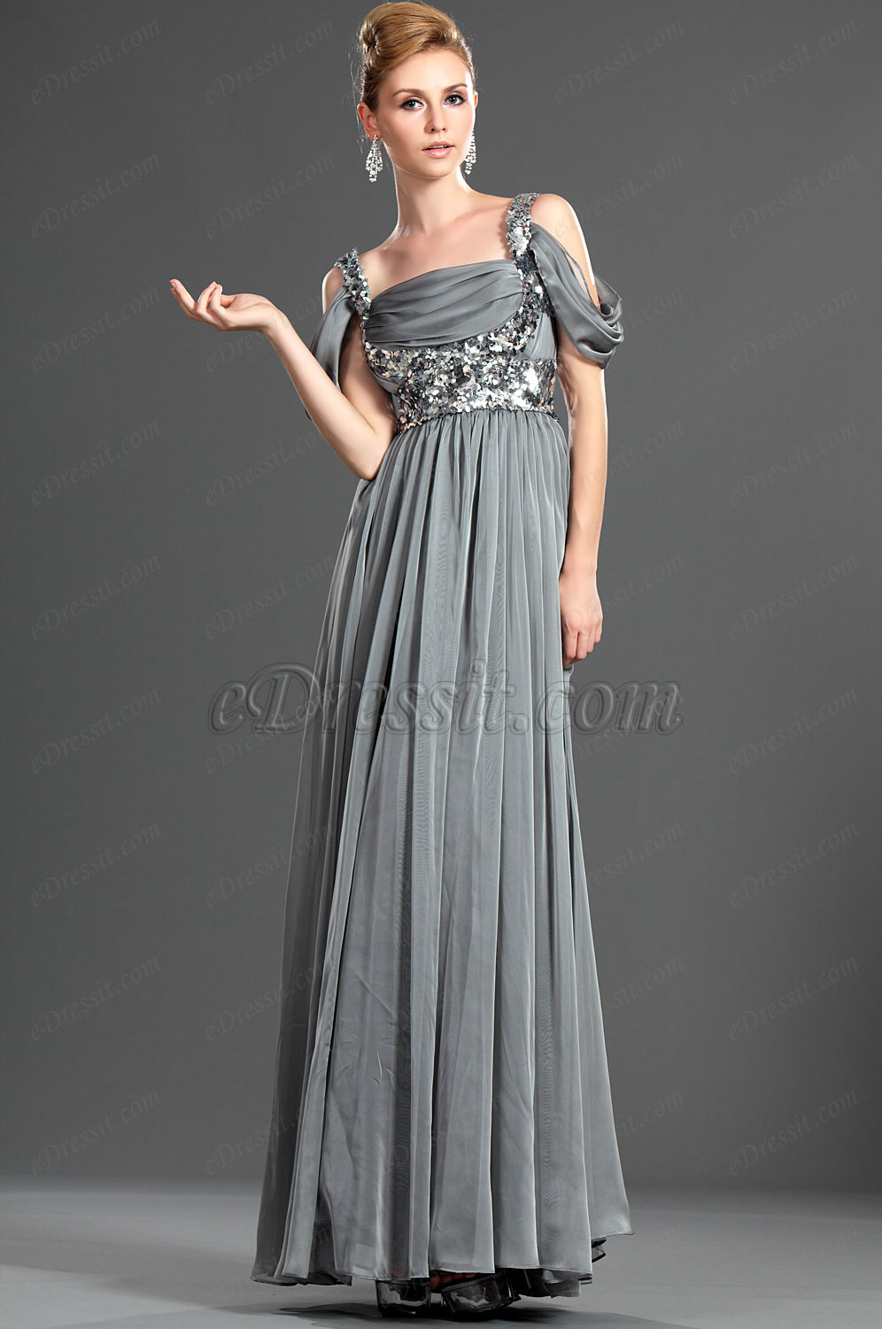 Neue Artikel Schickes Paillette Abendkleid