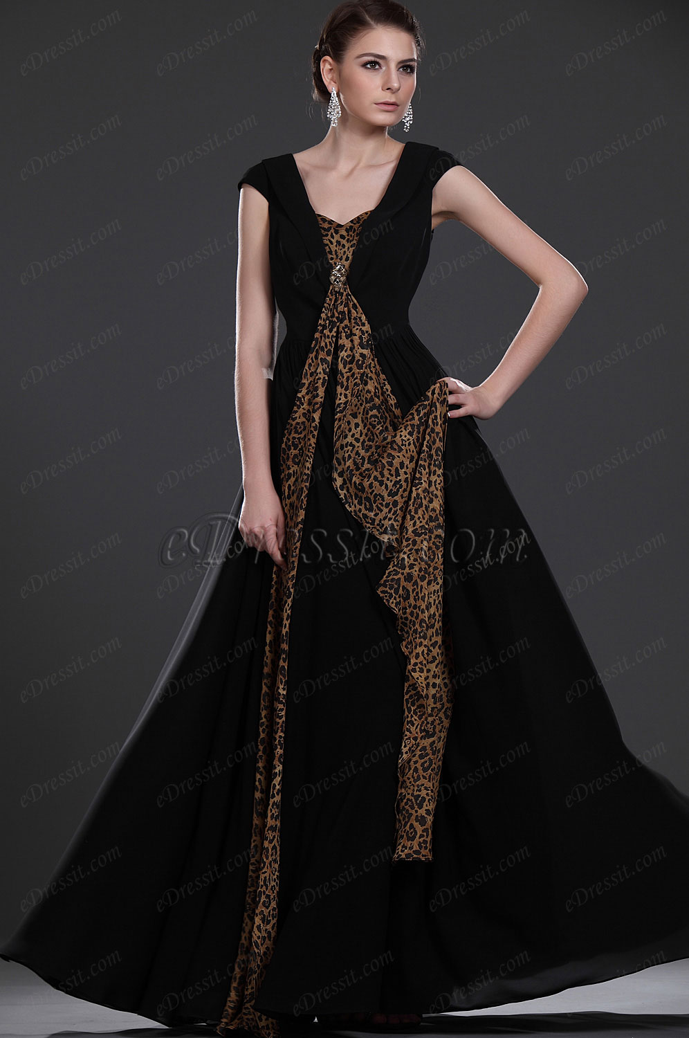 Neu Elegant Schwarz Kleid für Braut's Mutter