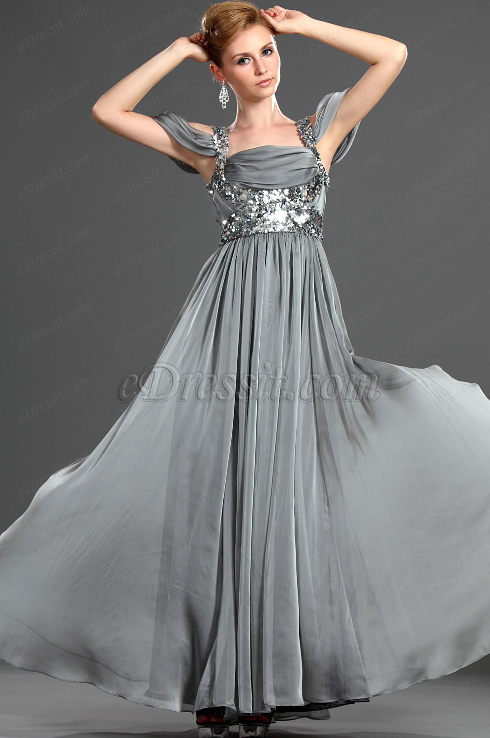 Neue Artikel Schickes Paillette Abendkleid