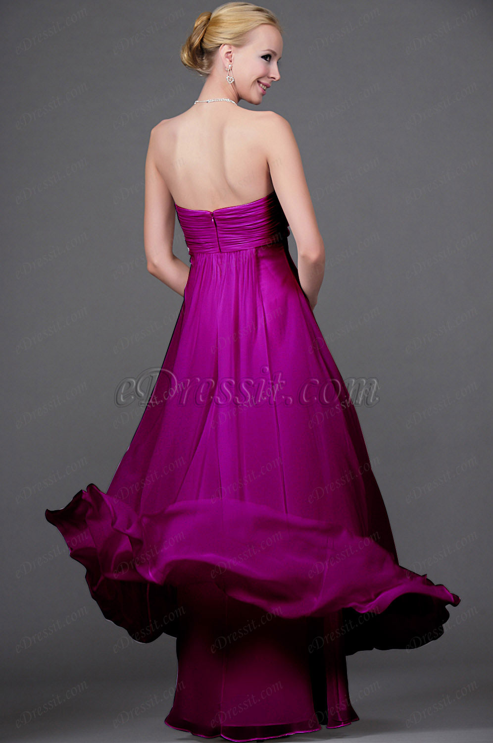 Clearance Sale!  Pink Strapless Evening Dress--Size UK12