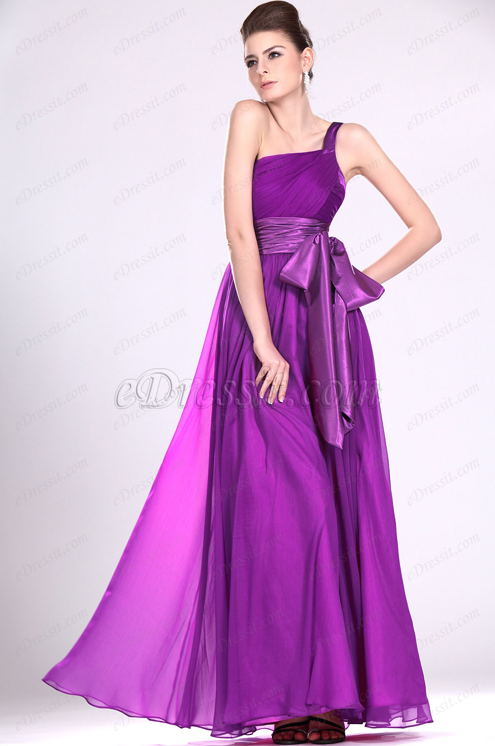New Stylish One Shoulder Evening Dress
