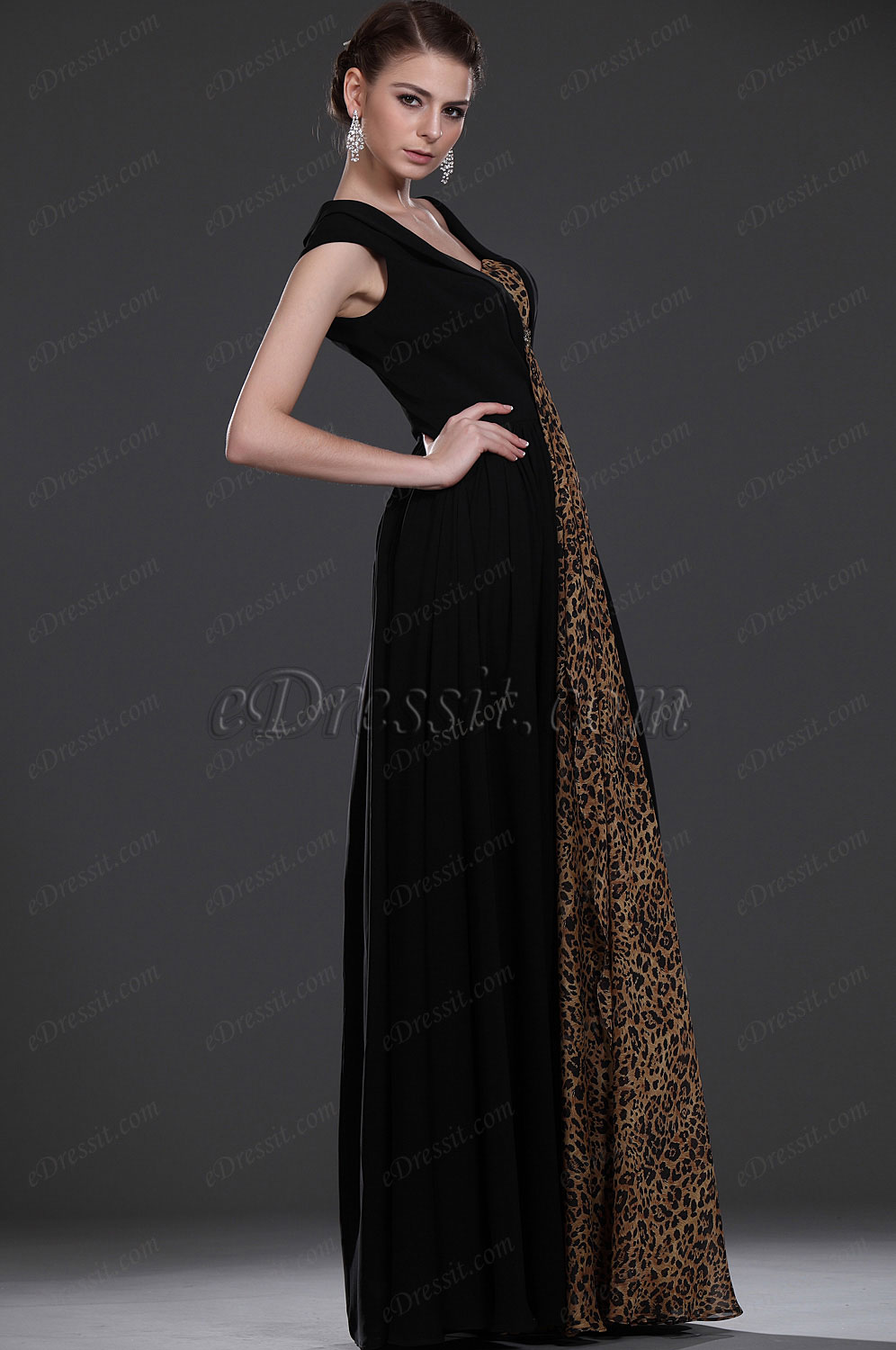 Neu Elegant Schwarz Kleid für Braut's Mutter