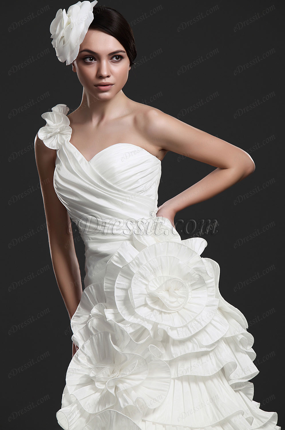 New Elengant One Shoulder Wedding Gown