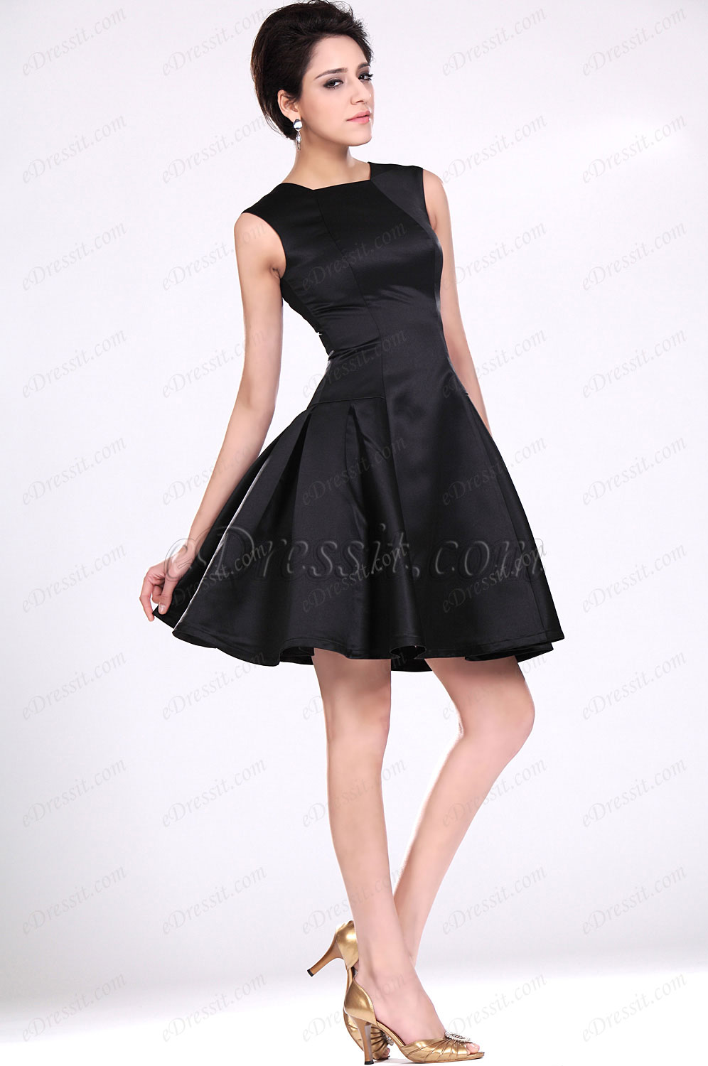 New Elegant Black Fitted Party Dress