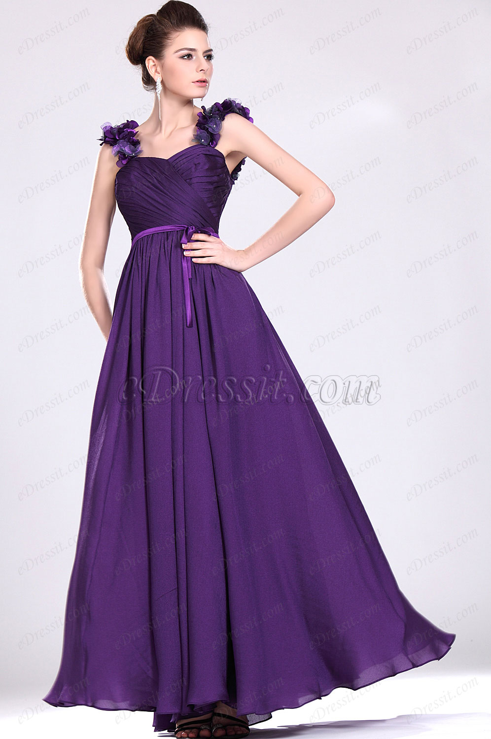 New Elegant Purple Evening Dress