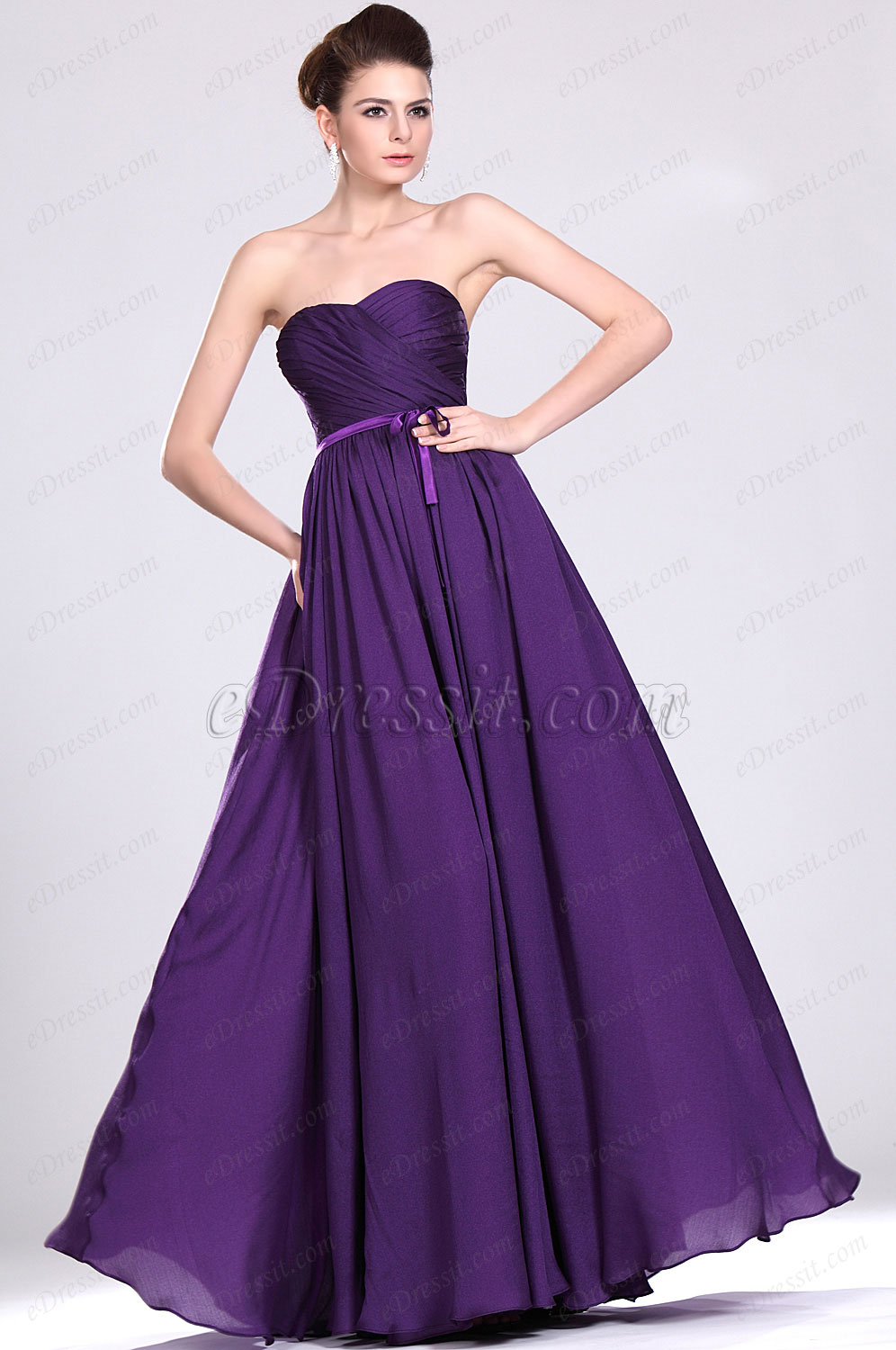 New Elegant Purple Evening Dress