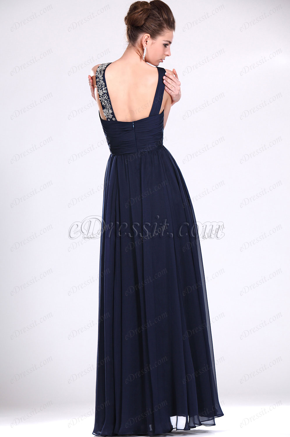 Neue Artikel Perlen Wunderbares dunkelblaues Abendkleid