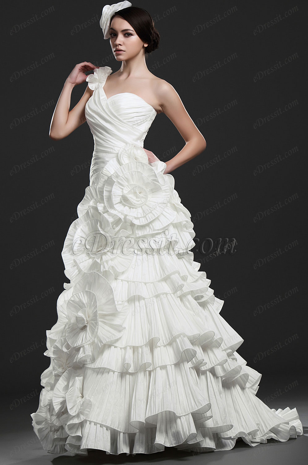 New Elengant One Shoulder Wedding Gown