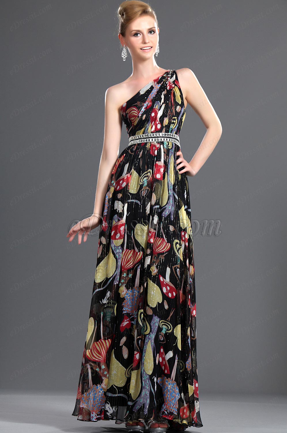 Bretelle Seule 100% Soie Robe de Soirée