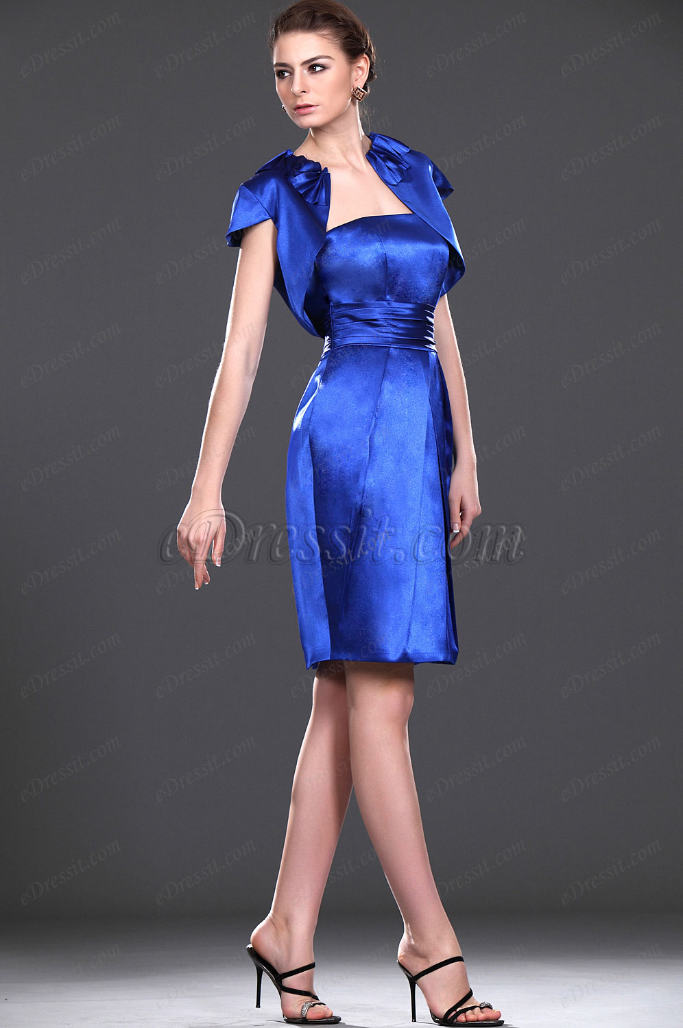 Novedad Brillante Azul Dos piezas vestido de ceremonia para Dama