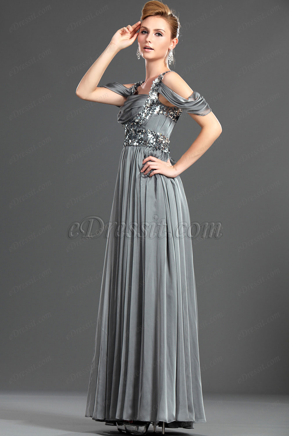 Neue Artikel Schickes Paillette Abendkleid