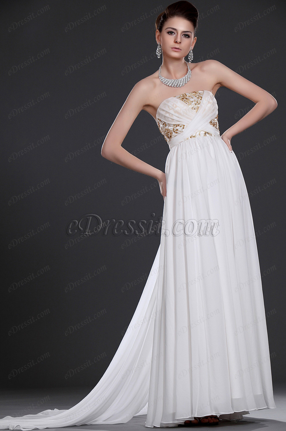 New Elegant Strapless Evening Dress
