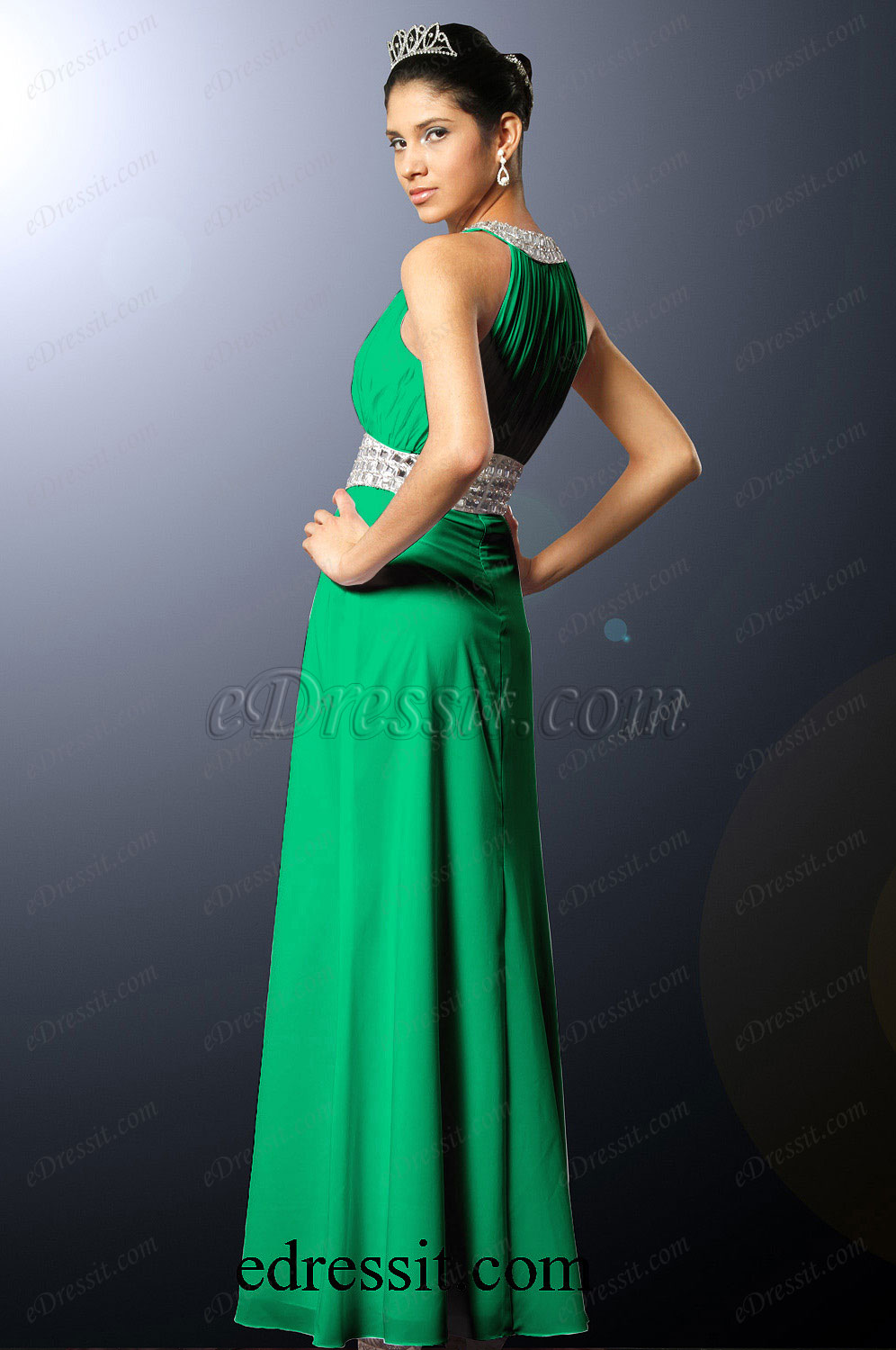 Clearance Sale !  Green Evening Dress--Size UK18