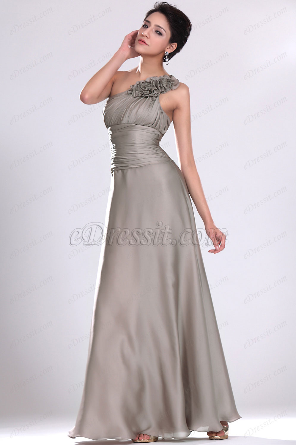 Artikel Ein-Schulter Abendkleid lang