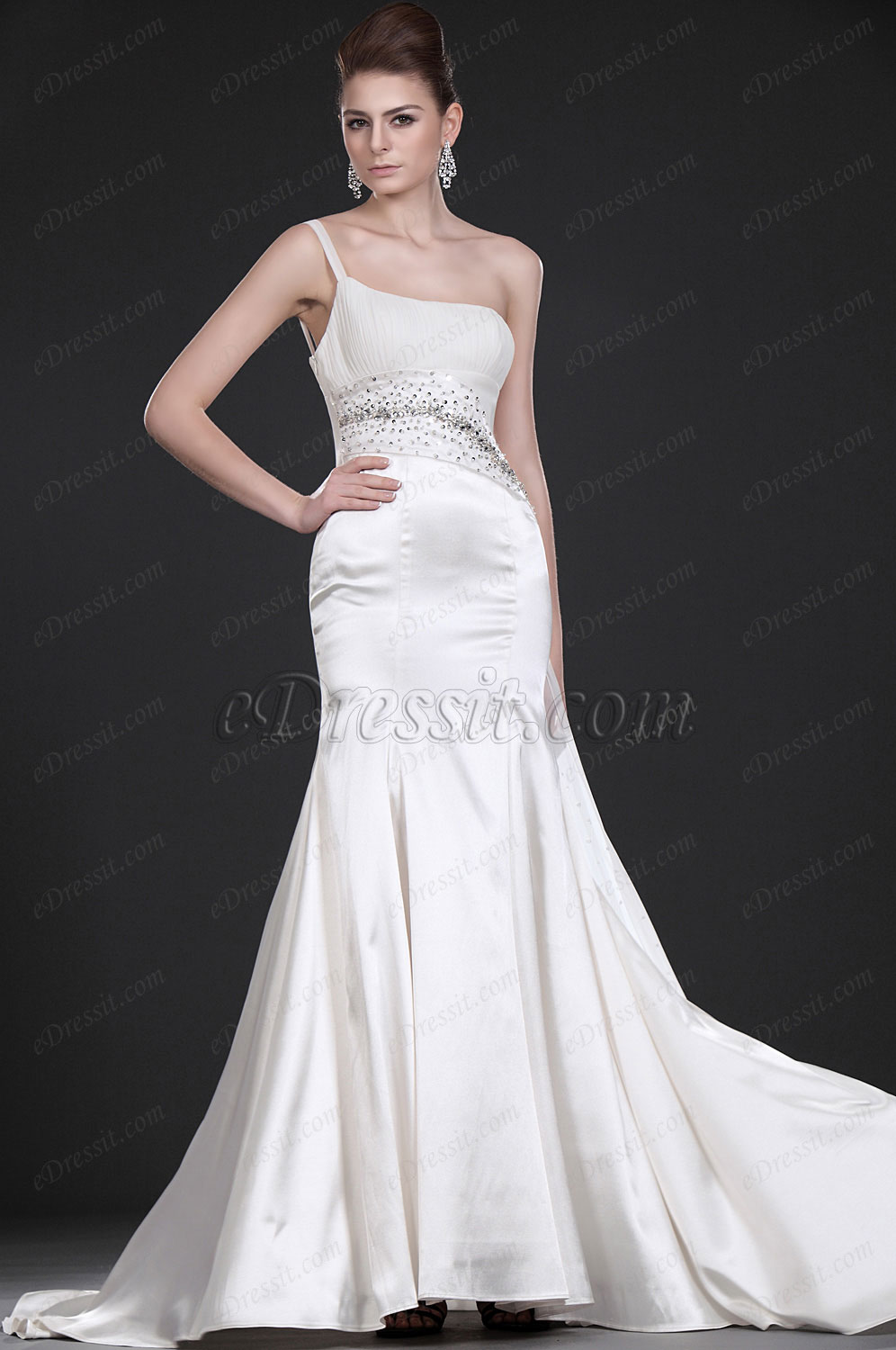 Verführerisches Eleganzes Weiss Abendkleid