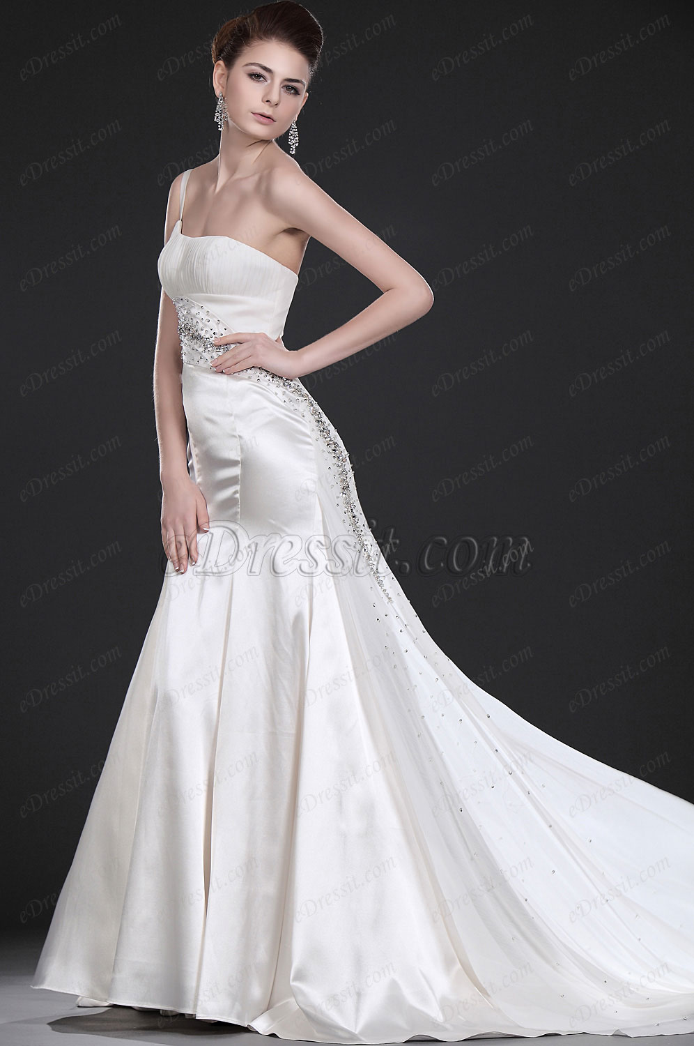 Verführerisches Eleganzes Weiss Abendkleid