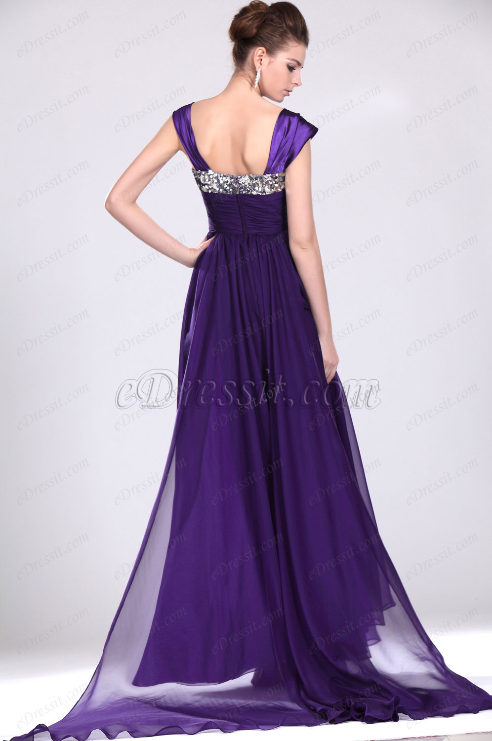 New Graceful Purple Evening Dress