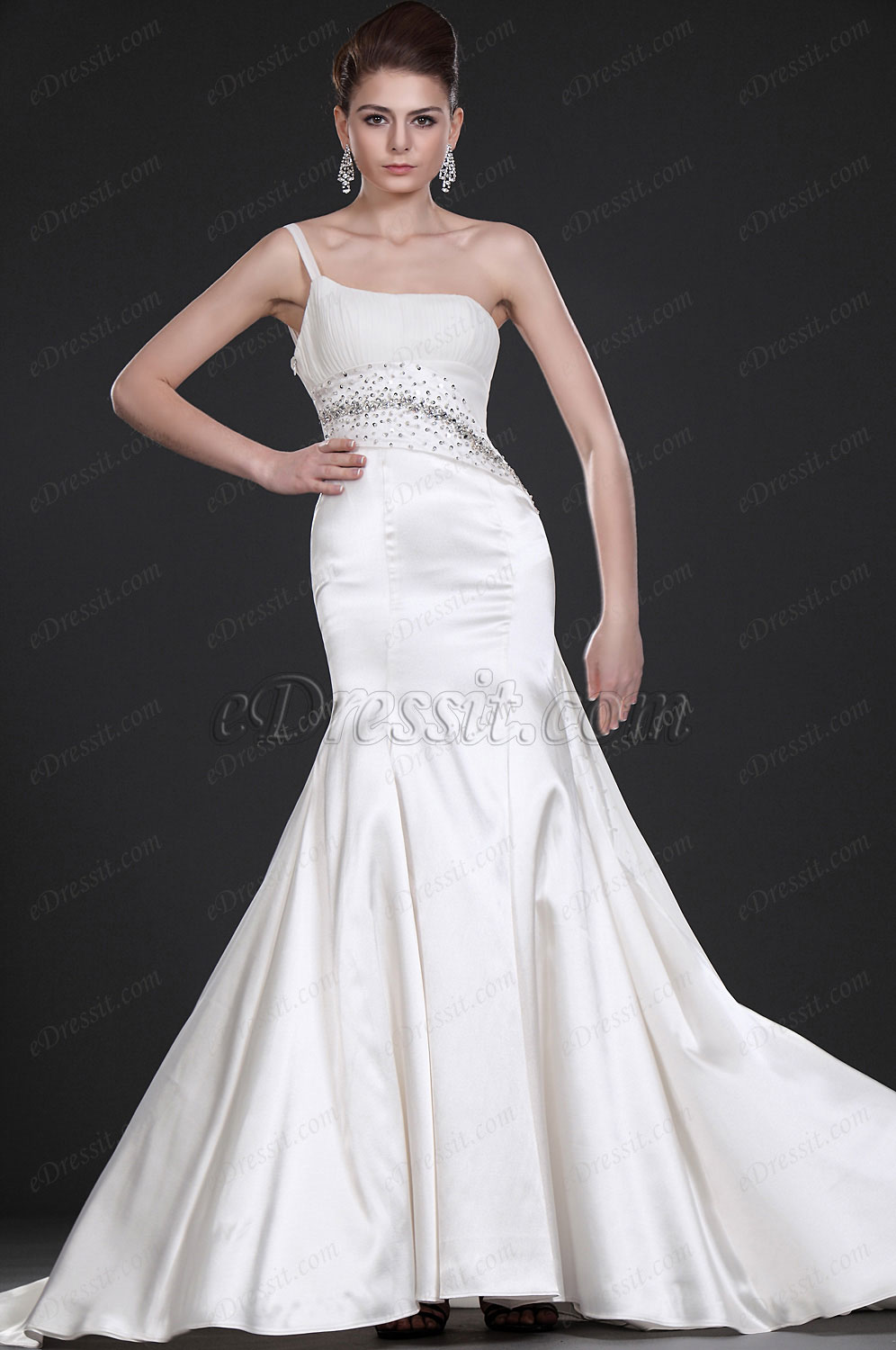 Verführerisches Eleganzes Weiss Abendkleid