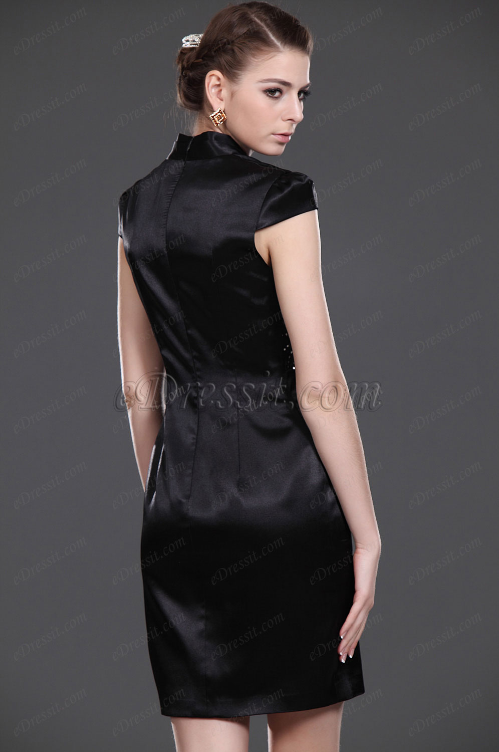 New Sexy Little Black V-neck Party Dress