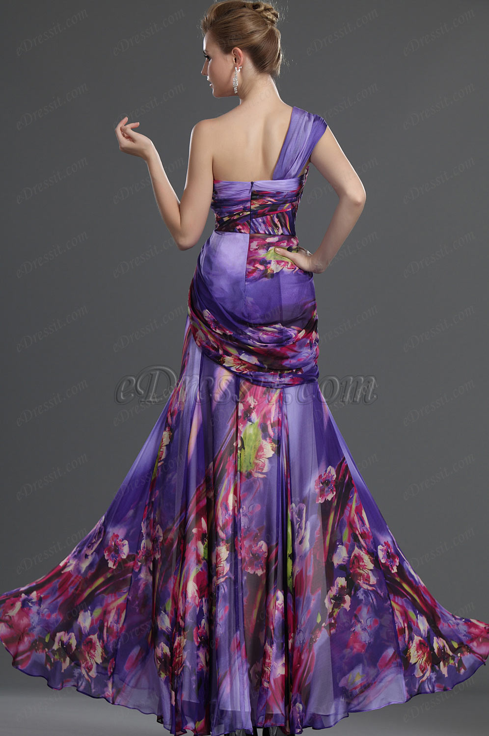 2011 Bretelle Seule 100% Soie Robe de Soirée