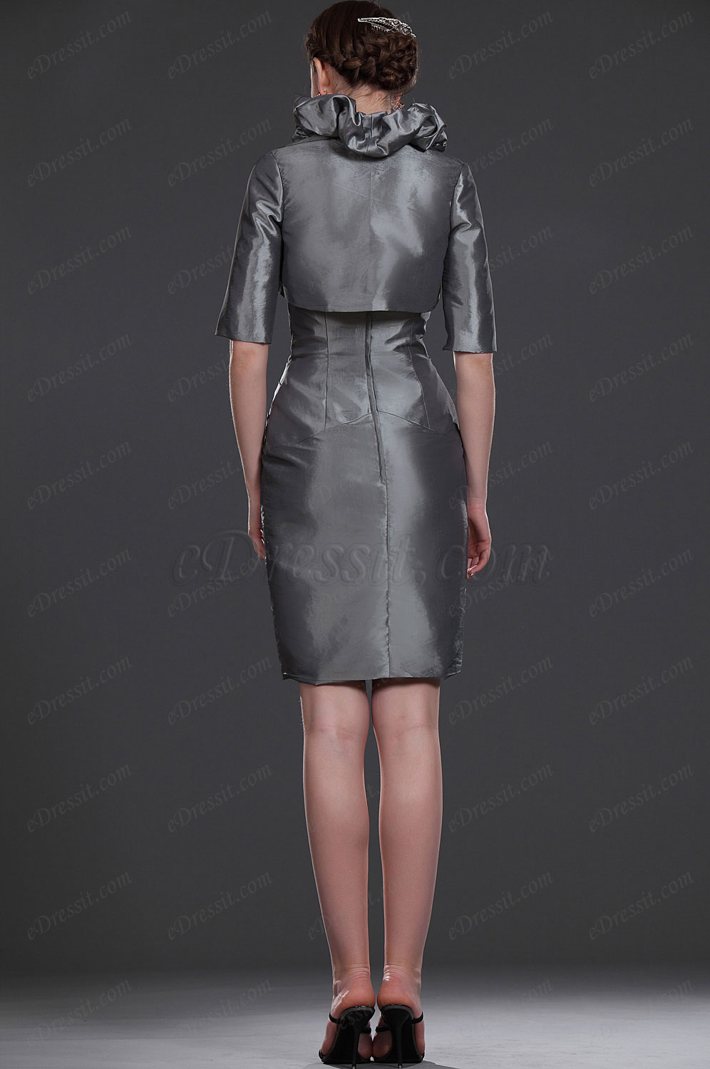 Neu Scharmant Grau Zwei Stücke Kleid für Braut's Mutter