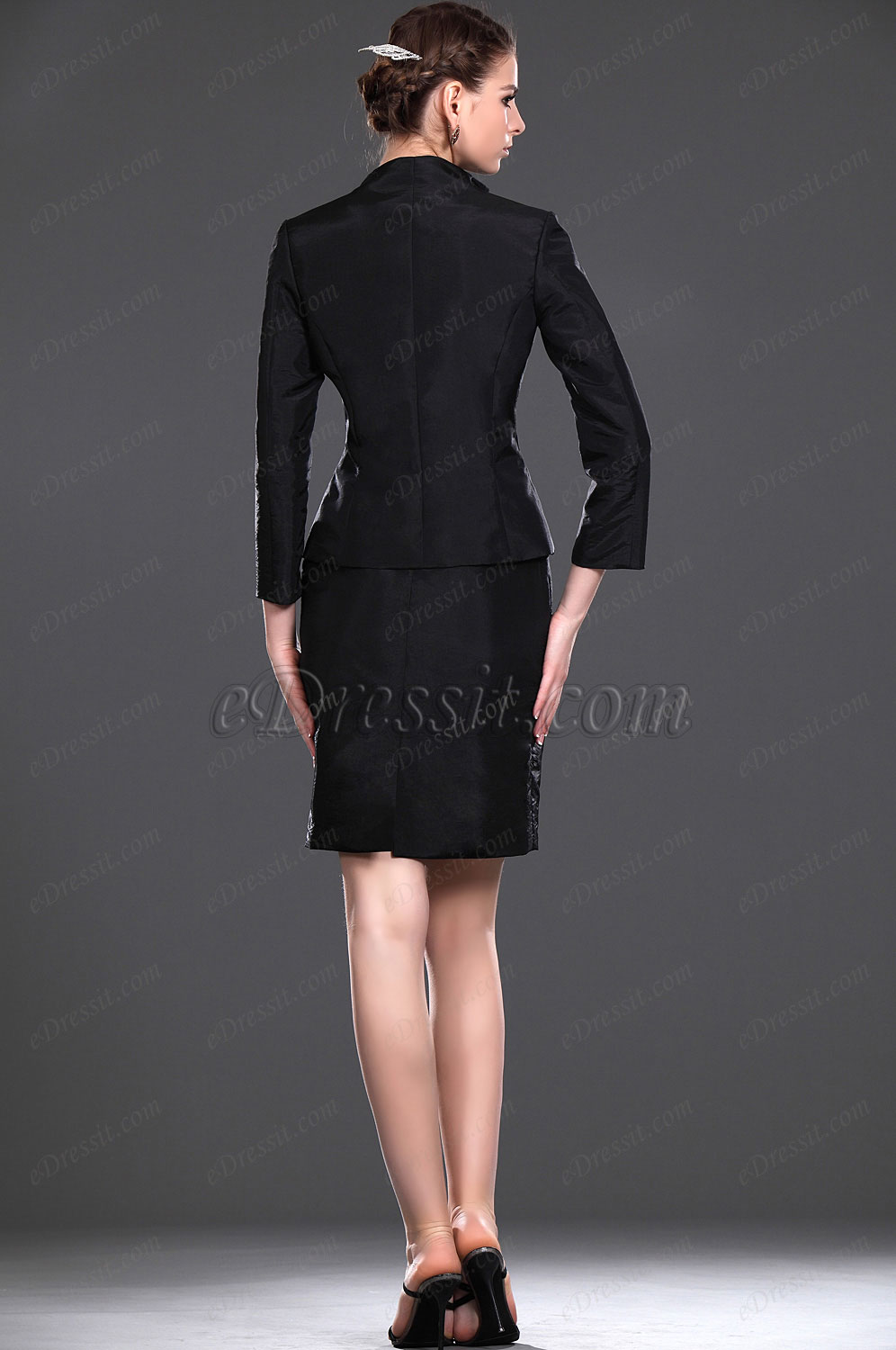 New Elegant Black Two Pieces Mother of the Bride Dress