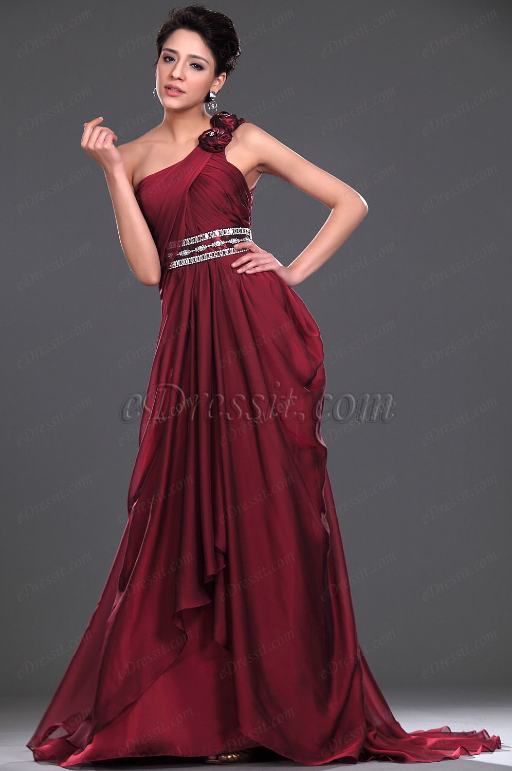 Stunning One Shoulder Evening Dress