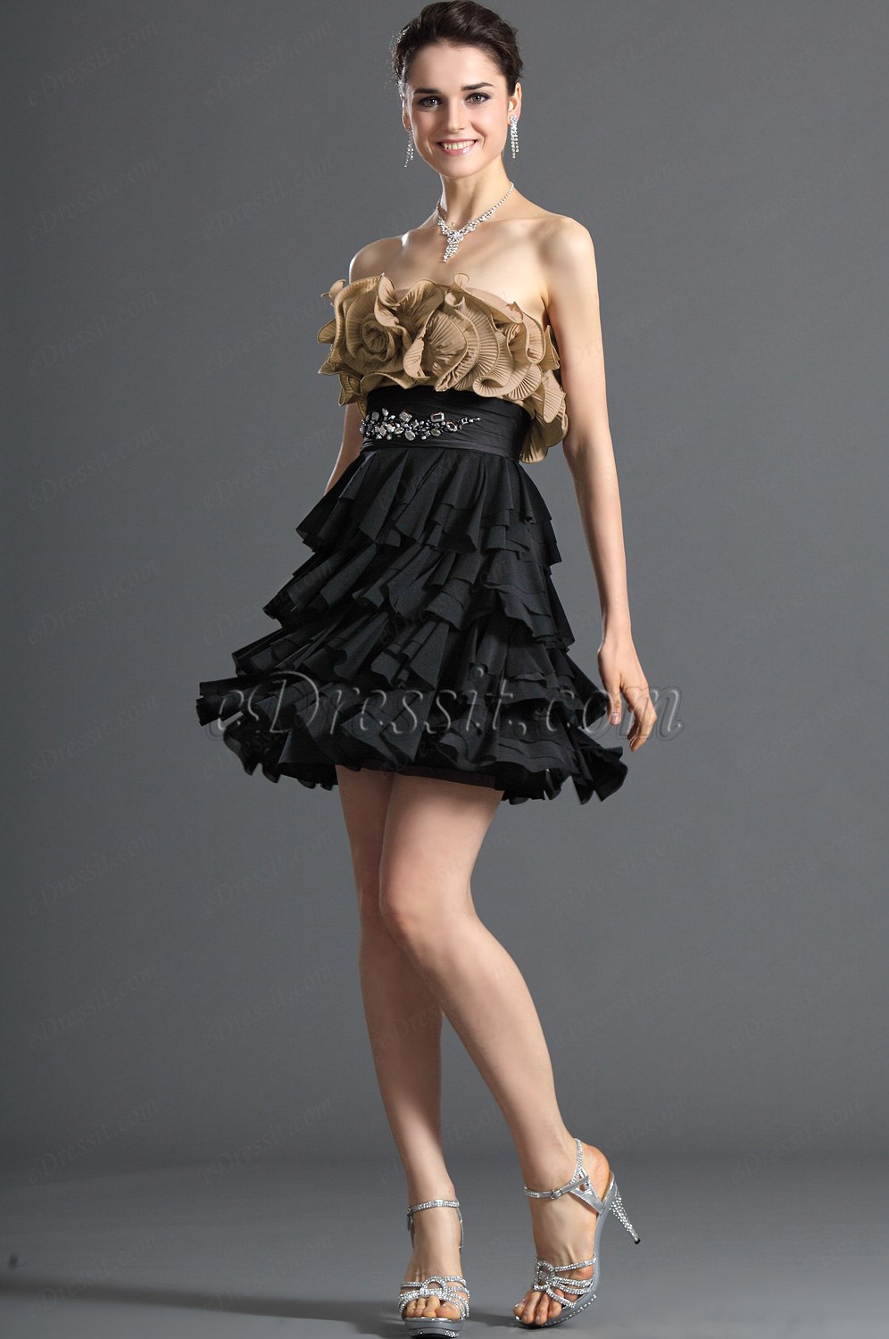 Agréable Sans Bretelle Robe de Cocktail