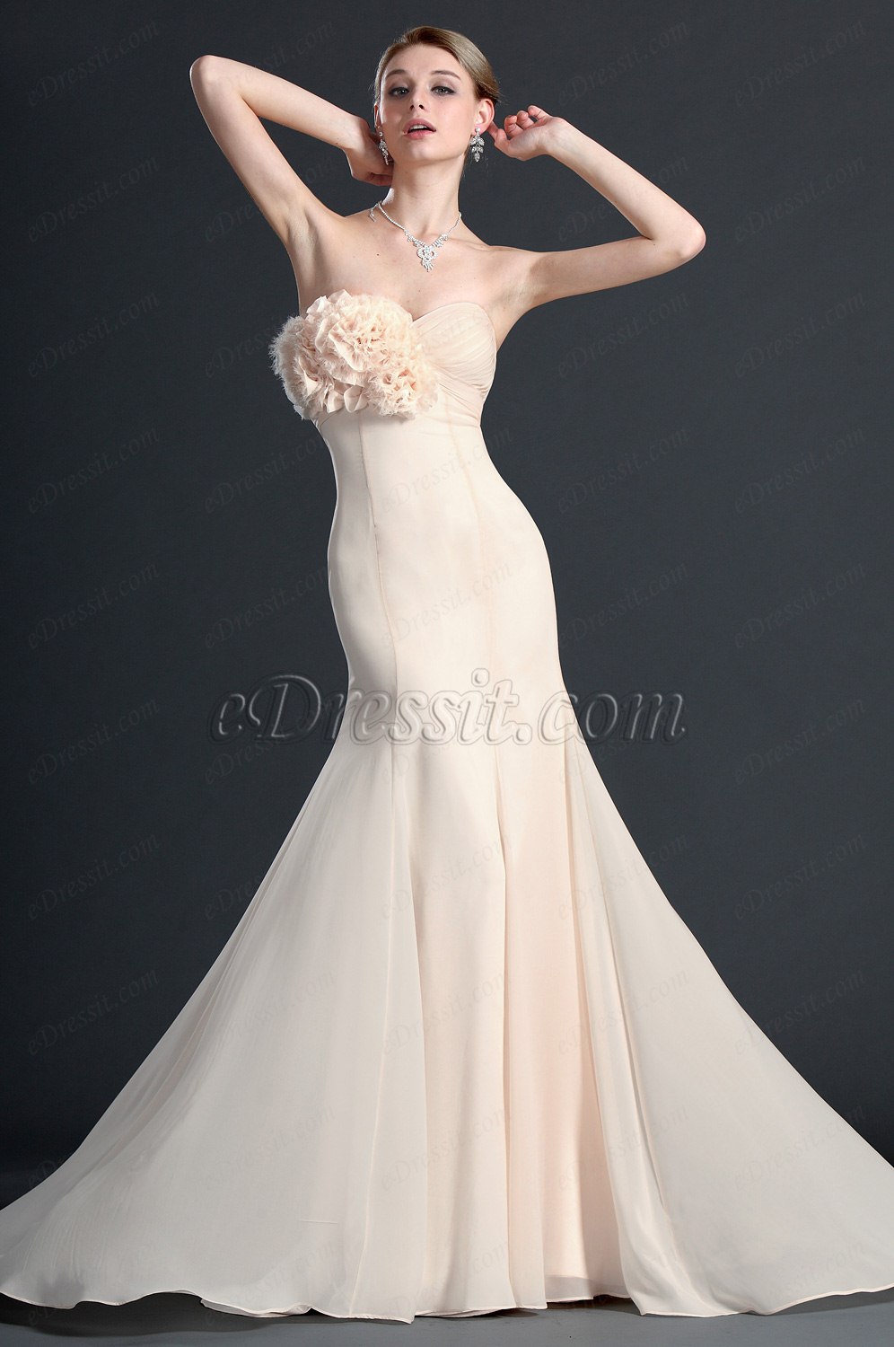 Simple Elegant Strapless Evening Dress