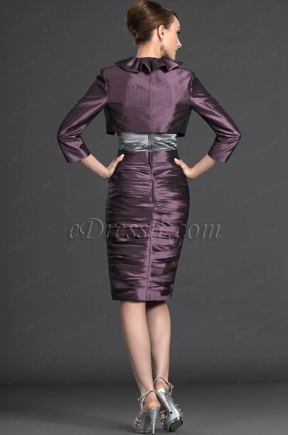 Elegant Zwei Stücke Lila Kleid für Braut´s Mutter