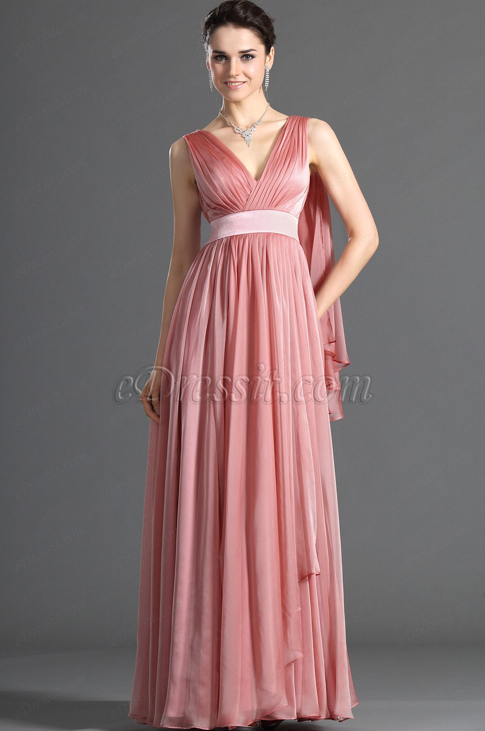 Gorgeous V-cut Evening Dress