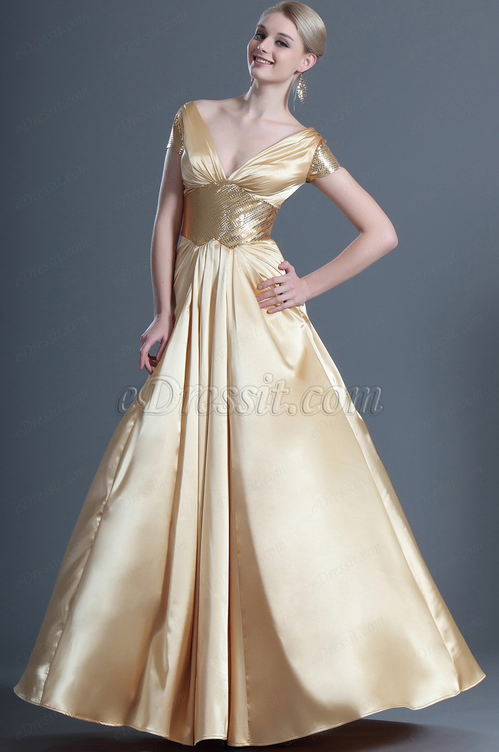 2012 New Fabulous Cap sleeves Evening Dress