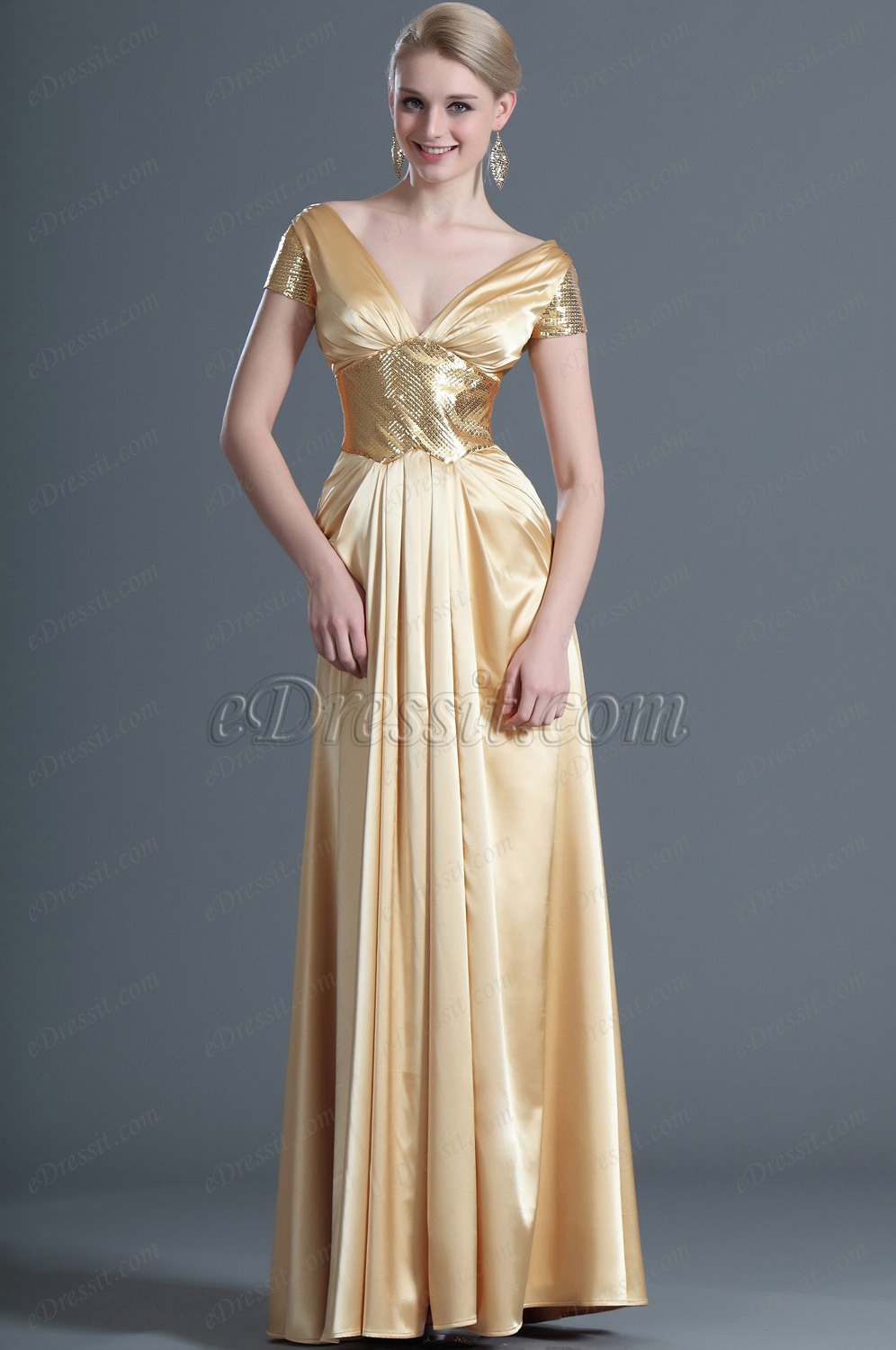 2012 New Fabulous Cap sleeves Evening Dress