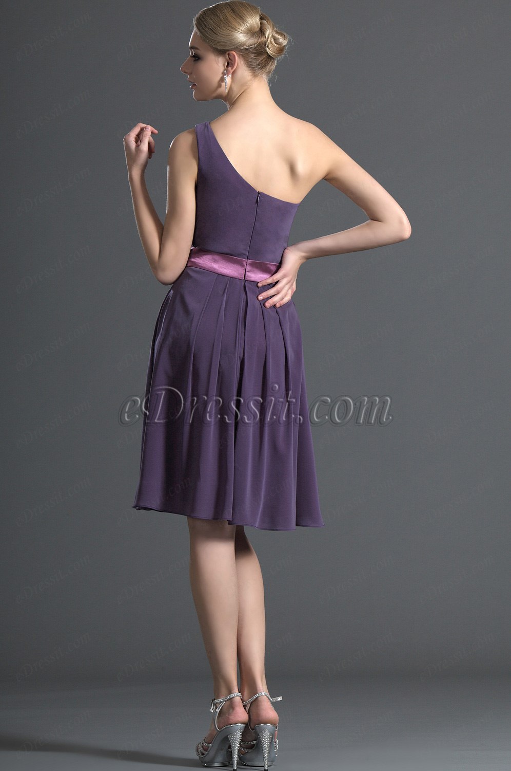 Amazing One Shoulder Purple Bridesmaid Dress