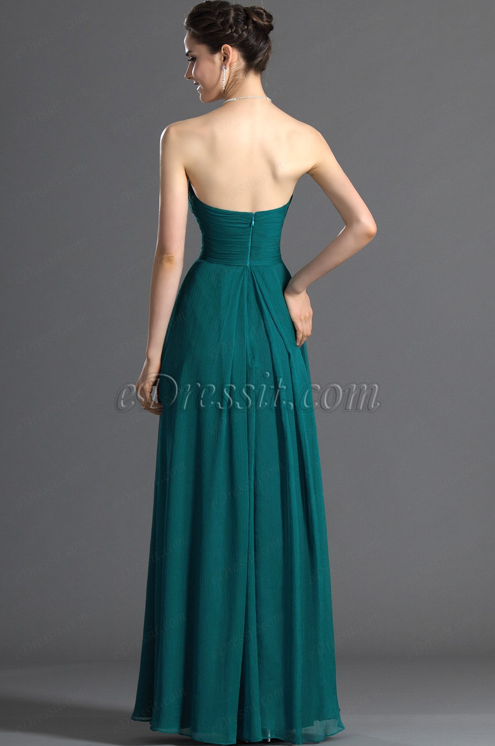 Maravilloso Sin Tirante Vestido de Dama de Honor Largo